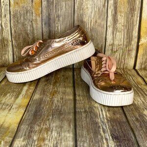 Shellys London Rose Gold Metallic Chunky Sole Oxfords Women's Size 10